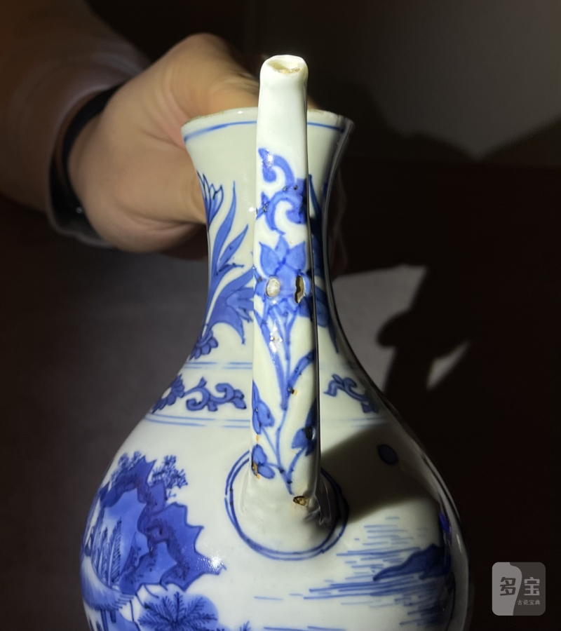 明崇祯 青花山水纹执壶 - 图11